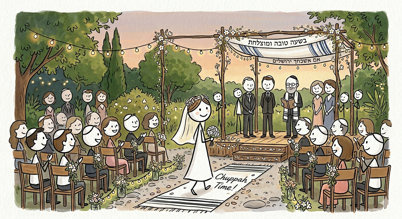 Chuppah ceremony illustration